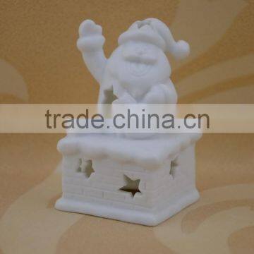 Santa Claus Shape Porcelain Christmas Decoration With LED Light for Home photo-3