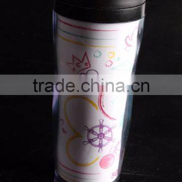 Plastic Double Wall Travel Custom Coffee Mug photo-4