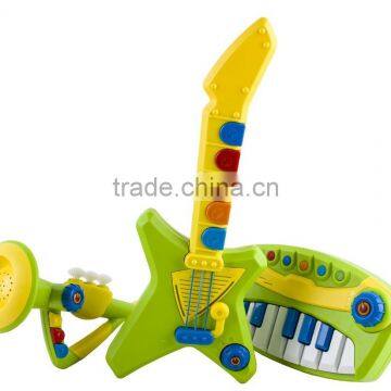 High Quality Kids Full Band Electronic Toy Musical Instruments With Colorful Lights, Piano Keyboard, Guitar, Trumpet photo-2