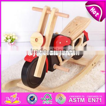 2017 New design cool motorcycle shape wooden baby rocker toy W16D110