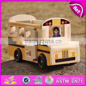 2017 New Design Toddlers go Sightseeing Wooden Bus Toys W04A340 photo-5