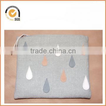 Gray canvas zipper pouch with water drop patterns By Chiqun CQ-H01038