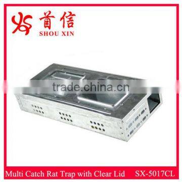 Multi Catch Reusable Metal Rat Trap with Clear Lid SX-5017CL