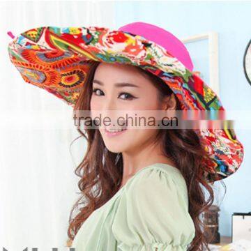 Women Large 18cm Brim Summer Beach Sun Hat