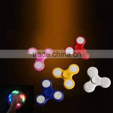 2017 Shine LED Hand Spinner Tri Fidget Finger Spinner EDC Spin Stress Focus Desk Toy photo-2