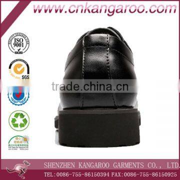 Black Cowhide Leather Officer Business Men Shoes photo-3