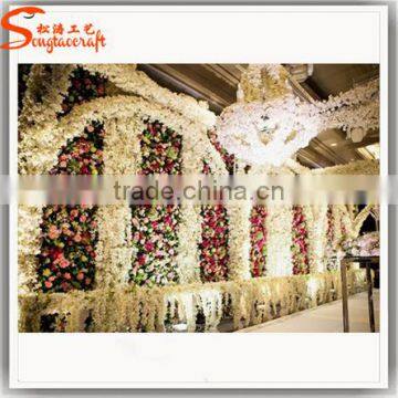 Factory Hot Sale Customized Artificial Glass Flower Wall Art for Wedding Decor photo-3