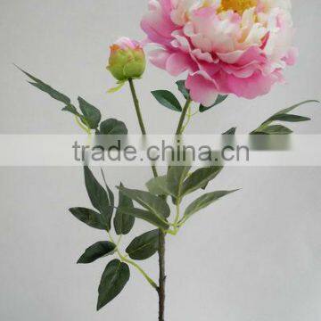 27307 new color pink single stem peony silk flowers