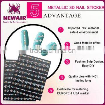 New Air 2017 Wholesale Metallic Nail Stickers,gold Color Nail Sticker,metal Style Nail Sticker photo-5