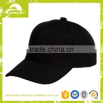 Cheap custom black fabric baseball hats