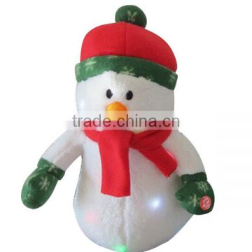 kids christmas snowman toy plush led toys light up snowman