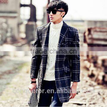 Grid Wool Winter Coat . Men Overcoat BCL006 photo-2