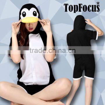 Wholesale penguin pattern lady's cotton home wear cartoon animal Girls Summer Onesie