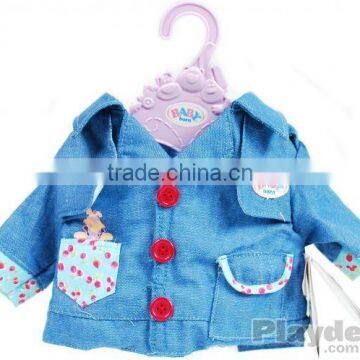 New Design pretty Embroidery red button Denim Jacket for baby girl