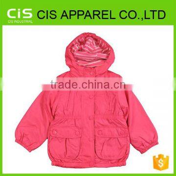 girls ladies red long sleeve hooded coat