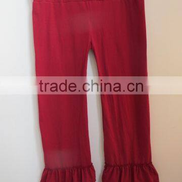 2015Hot Sale!Ladies Wear Garment Women Knit Cotton Pants Wholesale Ruffle Bottom Pants QL-204