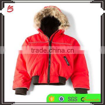 2017 OEM new style children's clothing hooded custom kids winter fur jackets wholesale in China