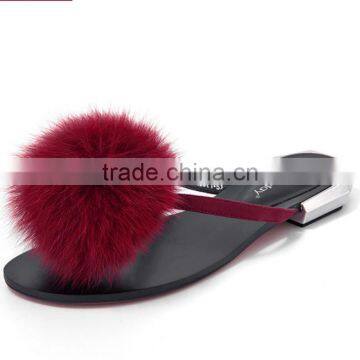 The Fox Hair Bulb Belt Buckle Slippers Sheep photo-5