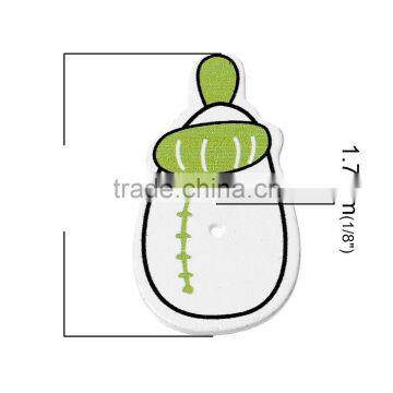 Feeding Milk Bottle Mixed Two Holes Baby Shower Decoration Wood Sewing Scrapbooking Button photo-2