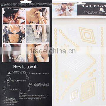 OEM Custom Removable Waterproof Metallic Temporary Tattoo Sticker Wholesale photo-3
