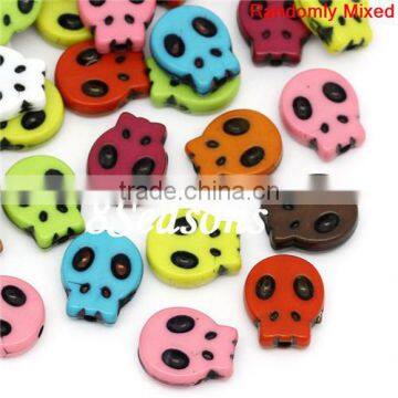 Mixed Skull Halloween Acrylic Spacer Beads 15x13mm