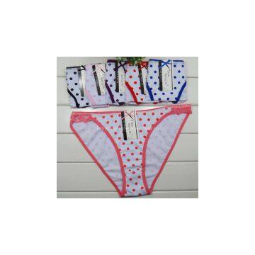 2015 New Stretched Cotton Bikini Brief Laced Women Underwear Lady Boyshort Pants Dot Lady Panties Lingerie Intimate Underpants photo-3