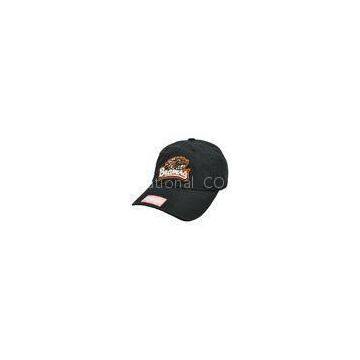 Cotton Ladies Baseball Caps With Metal Buckle , Promotional Black Racing Cap With 3d Embroidery Logo