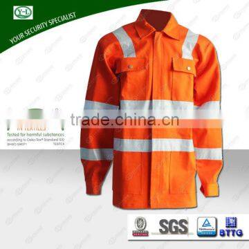 soft nice high quality Short delivery time single face adhesive used safety garments orange antistatic coat