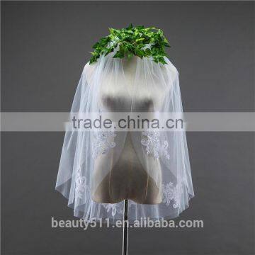 2017 wholesale bridal lace veils hot sale short elegant bridal wedding veils short Tulle Wedding Bridal Veils HL06