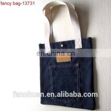 Blue Fashion Korea Design Denim Bag with Pocket