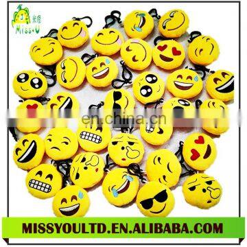 Chinese factory wholesale 6cm mini whatsapp plush emoji keychain pillow