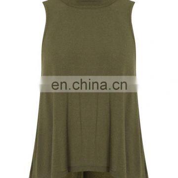 Chinese Clothing Manufacturers Tank Top/Mock Neck Sleeveless Crop Top / Woman Apparel Lady Top