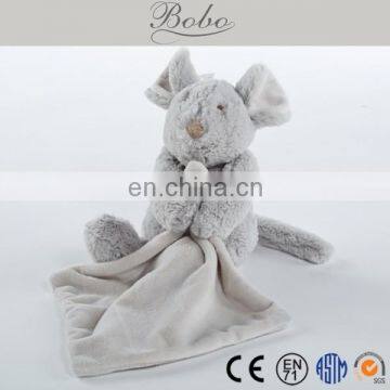 soft plush baby doudou with plush mouse toy