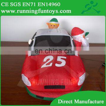 Factory Price Inflatable Christmas Car Decorations, Xmas Inflatable Santa Claus In Car