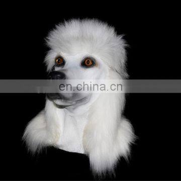 Size for All adult Realistic Poodle dog head Latex Mask