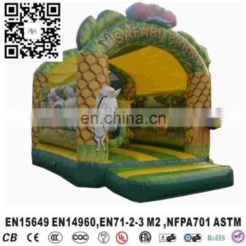 Hot sale commercial safari park bouncy castle combo with slide