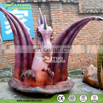 Animatronic Dragon Western Smoking Dragon For Theme Park