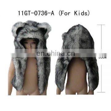 Nice fashion kids Faux fur husky fur winter hats with ears ,Short style !