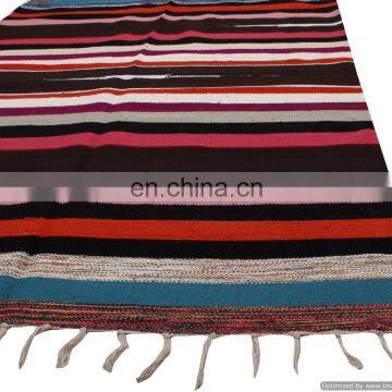 Indian Cotton Rugs Ethnic Home Decor Dariya Bohemian Decorative Carpet Hand Woven Durries photo-3