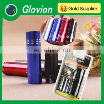 Promotion gifts Metal aluminum luminous torch, flashlight lamp, keychain torch light