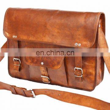 Handmade Real goat Leather Sling bag Indian handmade Men's cross body bag wholesale 2016