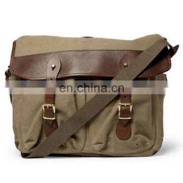 vintage leather flap canvas shoulder business bag briefcase for man briefcase