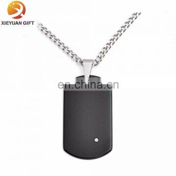 Metal stamped dog tag with 30 inch chain