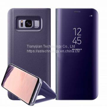 New Samsung Galaxy S7 S8+ S9 + Smart View Mirror Leather Flip Stand Case Cover