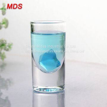 Wholesale 20ml machine pressed straight shot glasses with thick bottom