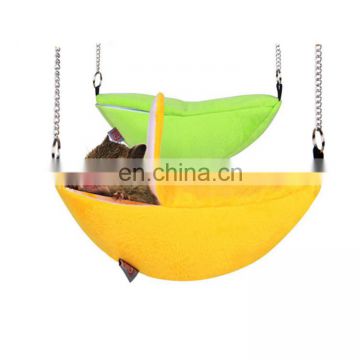 Small Animal Warm Banana Hamster Bed House Cage Nest Hammock for Sugar Glider Hamster