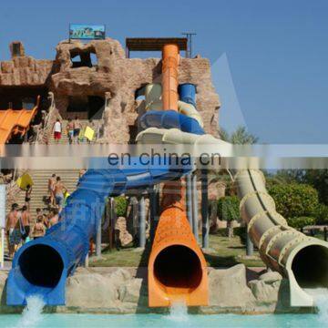 Swimming Pool Spiral  Fiberglass Water Slides Tube for Family