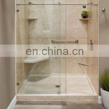 Wholesale Transparent Glass Bathroom Door Bi-parting Sliding Door photo-3