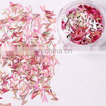 12 colors nail decoration set Triangle Arrow Petal Shape 3D Sparkling Paillette Spangles For Nail Art