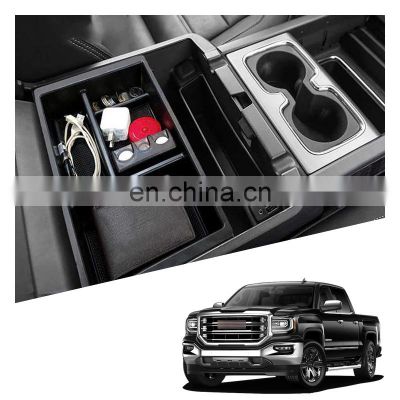 Interior Accessories Parts Silicone Armrest Rest Storage Box Center Control Console Organizer Tray For Gmc Sierra 1500 2014-2019